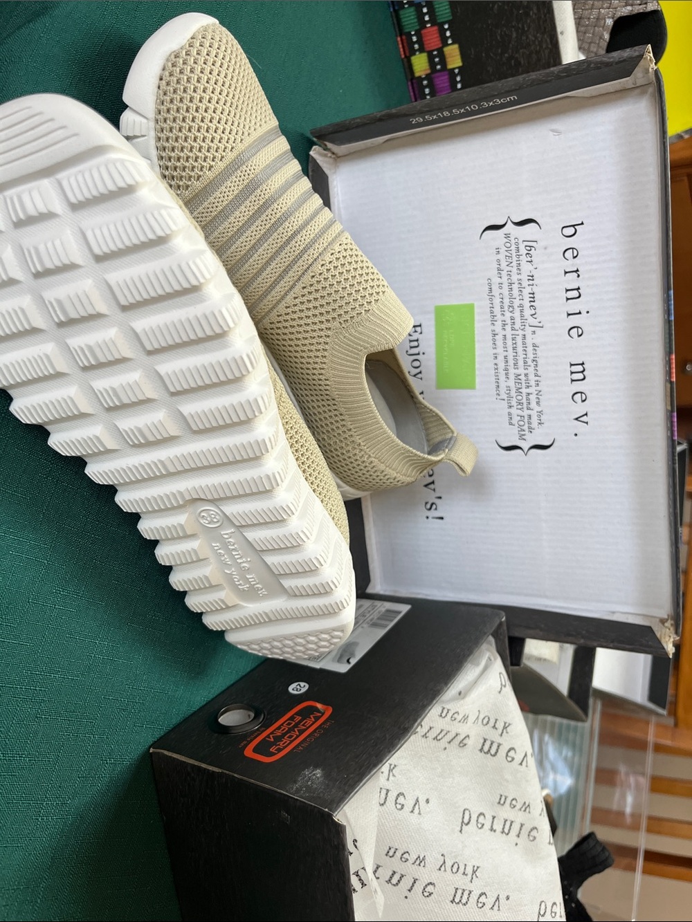 bernie mev. Wylie Knit Slip-On in Cream with White Sole